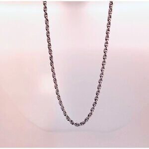 Estate 925 Sterling Silver Rope Chain Necklace 16” Italy Hallmarked